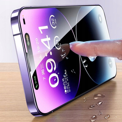 Xham mbrojtës 5D për ekran iPhone 13 14 13 Pro 14 Pro, 9H, kornizë e zezë