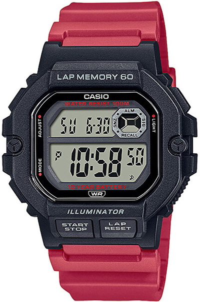 Orë për meshkuj Casio, e kuqe