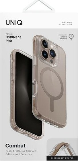 Mbrojtëse telefoni Uniq Combat MagClick për iPhone 16 Pro 6.3", magnetike MagSafe, ari