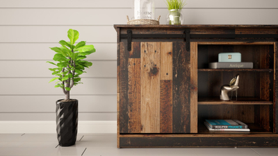 Komodë Cama Meble Granero, 160x80x35 cm, stil industrial, dru i vjetër