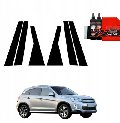 Foli shtyllash Grizzly 6in1 për Citroen C4 Aircross 2012-2017, set dekorativ, e zezë
