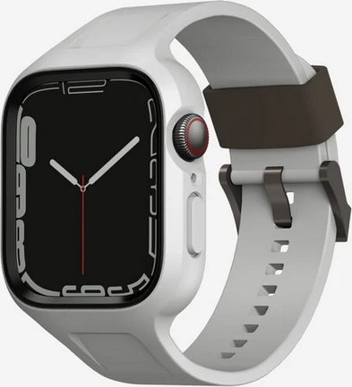 Rrip dhe mbrojtëse UNIQ Monos 2in1 për Apple Watch 44mm 45mm, plastik, gri