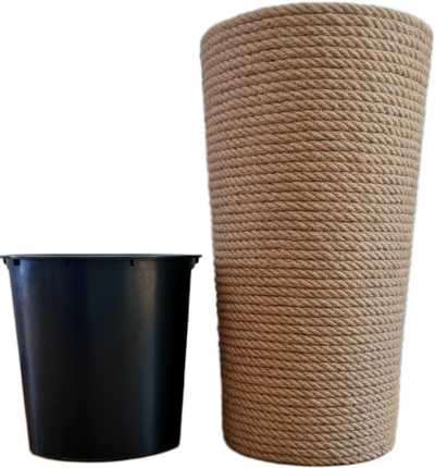 Vazo lulesh Adoni boho prej jute, diametër 32 cm, lartësi 57 cm, bezhë