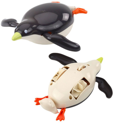 Lodër për banjo LeanToys Pinguin me dredhje, plastik, shumëngjyrësh