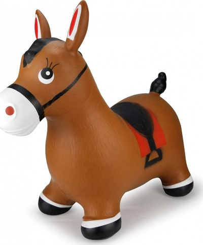 Коњ играчка скокач Jamara Hopping Animal Horse, со пумпа, кафеава