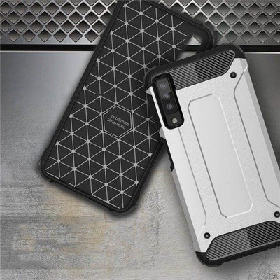Kllëf Armor për Huawei Y9 2019, mbrojtës hibrid, antishok, ngjyrë argjendtë