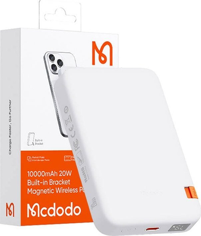Power bank magnetik Mcdodo Fast Magnetic, 10000mAh, 20W MagSafe, i bardhë