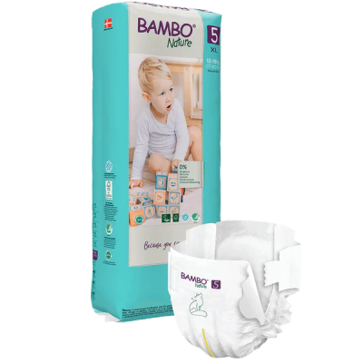 Pelena Ekologjike Bambo Nature nr. 5 (12-18 kg), 44 copë