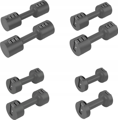 Hantela të rregullueshme Spokey Multibell SPK-944195, 2 x 2.5 kg, çelik dhe ABS, gri
