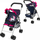 Karrucë lodër për kukulla Bayer Buggy, me tendë dielli, paloset, blu rozë