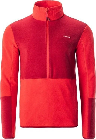 Bluzë polare për burra Elbrus Cari Polartec, 1/2 zip, e kuqe