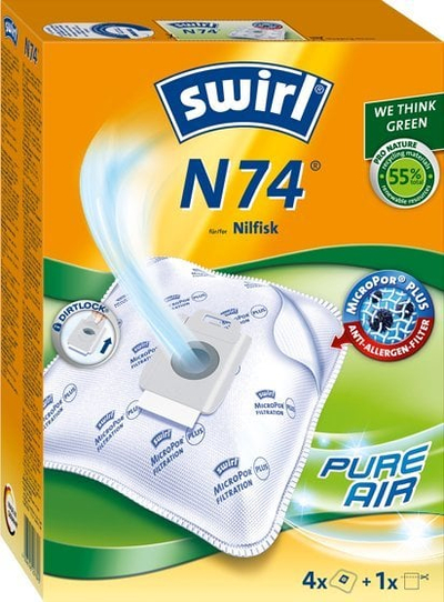 Qese pluhuri Swirl N74 Nilfisk, Micropor, 4 copë