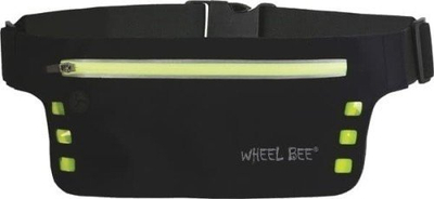 Çantë beli Wheel Bee Night Runner me LED, reflektuese, e zezë