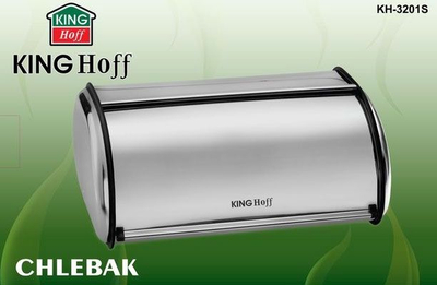 Kuti buke KingHoff KH-3200, çelik inox, 36 x 24 x 15 cm, argjend