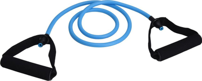 Ekspander gome XQ Max Toning Tube Medium, rezistencë mesatare, doreza EVA, blu