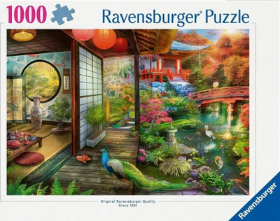 Puzzle Ravensburger Japanese Garden Teahouse, 1000 pjesë, 70 x 50 cm, shumëngjyrësh