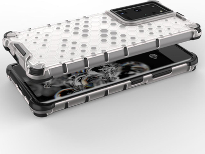 Këllëf telefoni Samsung Galaxy S22 Ultra Honeycomb, TPU hibrid, i fortë kundër goditjeve, transparent