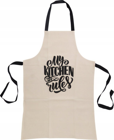 Përparëse kuzhine Home Styling Collection Cotton Kitchen Apron, pambuk, 84 x 60 cm, bezhë me print