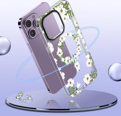 Këllëf MagSafe Tech-Protect Magmood Spring Daisy, për iPhone 15 Pro, i shumëngjyrshëm