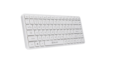 Tastierë wireless Tellur Mini, 84 taste, 430 x 123 x 15 mm, e bardhë