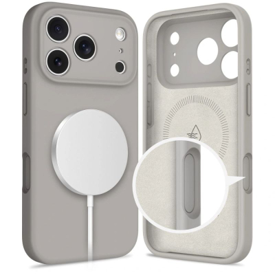 Kapak telefoni Tech-Protect Silicone MagSafe, për iPhone 17 Pro Max, silikon, gri