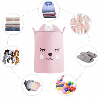 Shportë organizuese Lockable Bear XL, 43L, pambuk canvas, rozë