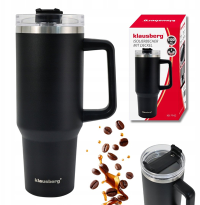 Termos me dorezë Klausberg KB 7942, 1100 ml, inox, i zi
