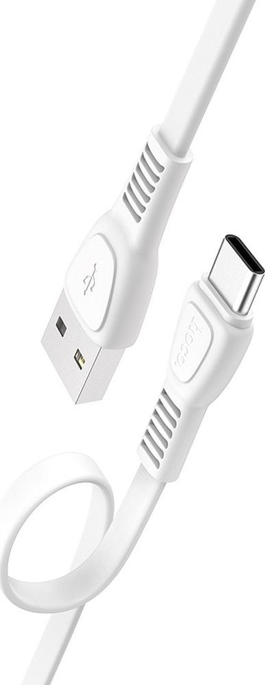 Kabllo USB në USB C Hoco X40 Noah, 1m, 2.4A, e bardhë