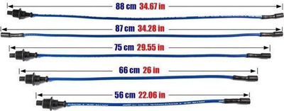 Kabllo ndezjeje PowerTEC, për Peugeot 205 GTI 306 309 GTI Citroen ZX 87-97, silikon, blu