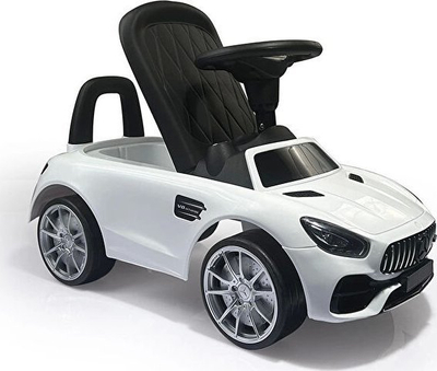 Makina Ride-on Dolu, për fëmijë 12 muaj+, me borie, e bardhë