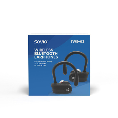 Dëgjuese Savio TWS-03, Wireless, të zeza / të hirta