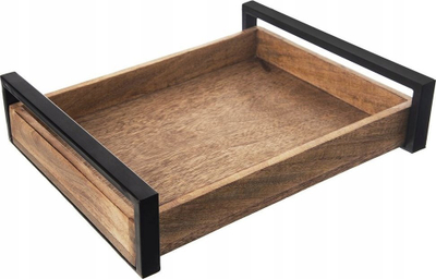 Tabaka druri Kitchen Breakfast, 35.5x27cm, doreza metalike, ngjyrë natyrale