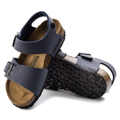 Sandale për kalamaj Birkenstock New York BS Jr, shollë anatomike, Birko Flor nubuck, bezhë