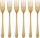 Set pirunash ëmbëlsire Maku Dessert Fork, 6 copë, çelik inoks, ngjyrë ari mat