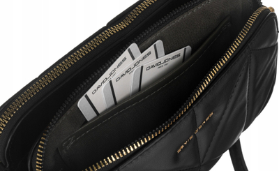 Çantë crossbody për goca David Jones, quilted, lëkurë ekologjike, e zezë
