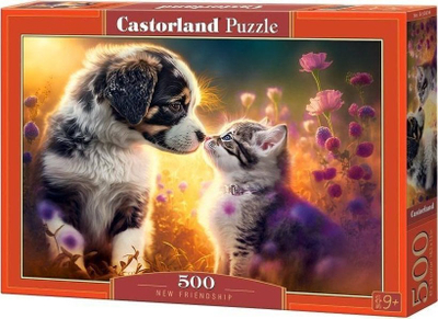 Puzzle Castorland Kitten Puppy New Friendship, 500 pjesë, 47 x 33 cm, shumëngjyrësh