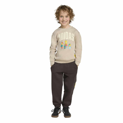 Trening për kalamaj Adidas LK The Simpsons, komplet dy pjesësh, pambuk, bezhë
