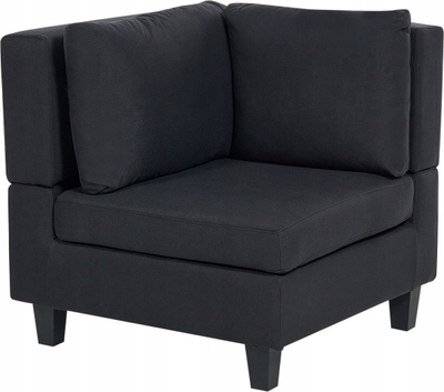 Divan me ottoman UNSTAD, modular, pëlhurë poliestër, i zi