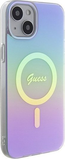 Mbrojtëse telefoni Guess GUHMP15MHITSU për iPhone 15 Plus 14 Plus 6.7", MagSafe, e vjollcë iridescente