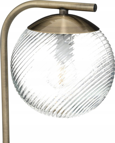 Lampë tavoline Atmosphera Round, xham amber, 45cm, e artë