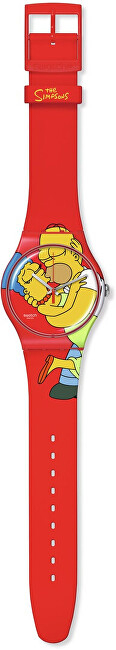 Ora dore Swatch SO29Z120 X The Simpsons SWEET EMBRACE, 41mm, kuarc, shumëngjyrëshe
