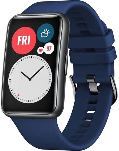 Rrip ore FIXED Silicone Band për Huawei Watch Fit, silikon, madhësi 14–22cm, blu