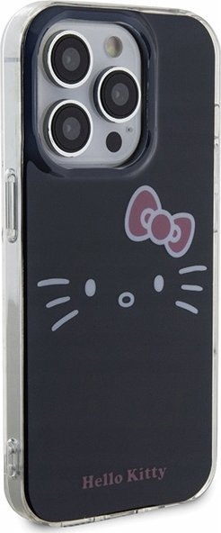 Kuti mbrojtëse Hello Kitty HKHCP15LHKHLK, për iPhone 15 Pro 6.1", hardcase TPU, e zezë