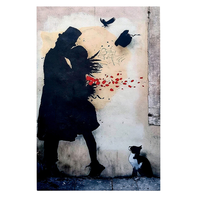 Pikturë kanavace HomeMarkt Gobi HM4814, 50x70cm, street art, bardh e zi