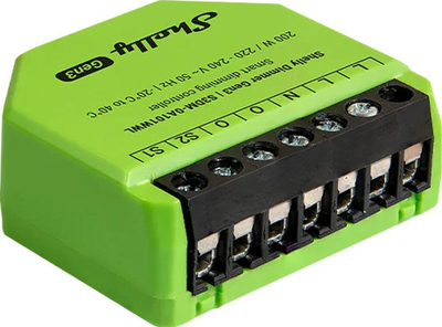 Modul dimer drite Shelly Dimmer Gen3, WiFi, kontroll i zgjuar, i bardhë