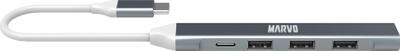 Hub USB Marvo UH008, 5 porta, USB 3.0, trup metalik