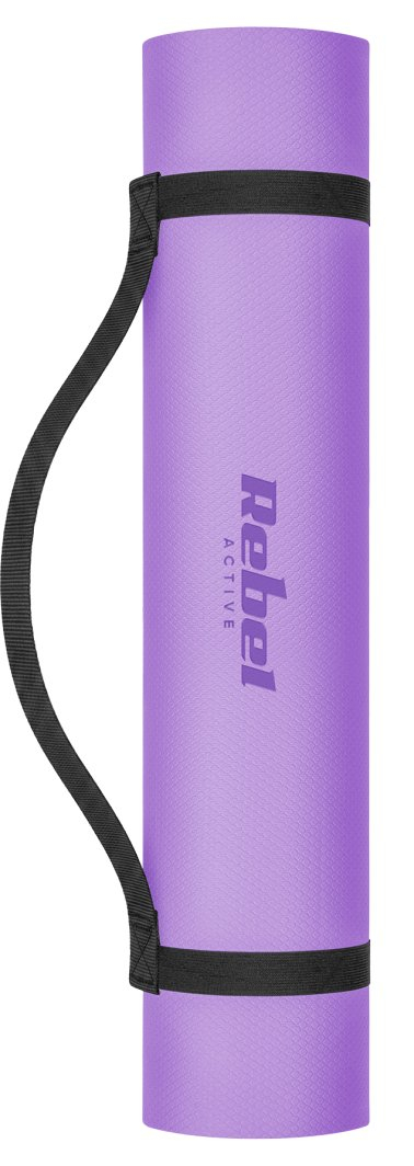 Mat për ushtrime Rebel Active, jogë dhe pilates, 183x61cm, trashësi 4mm, TPE, vjollcë