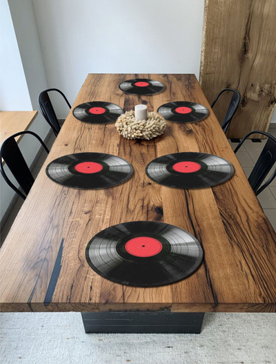 Set nënpjata tryeze Bertoni Round Vinyl, 6 copë, 33 cm, shumëngjyrëshe