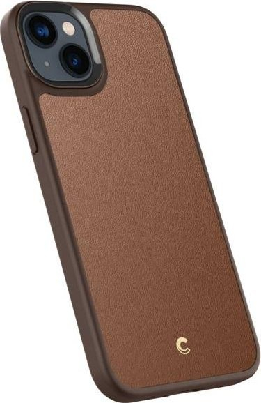 Kapak telefoni Spigen Cyrill Kajuk Mag MagSafe, për iPhone 14 Plus, lëkurë PU, kafe Saddle Brown