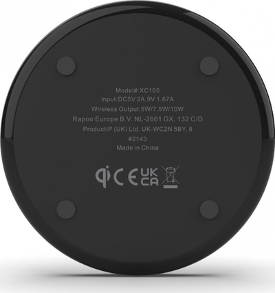 Karikues wireless Rapoo XC105, Qi, 10W, ngjyrë e zezë